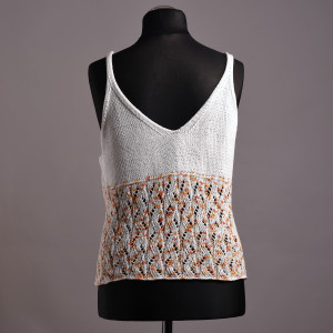 Łąka- damska bawełniana bluzka na lato. Rozmiar L. Top zrobiony ręcznie, zrobiony na drutach.