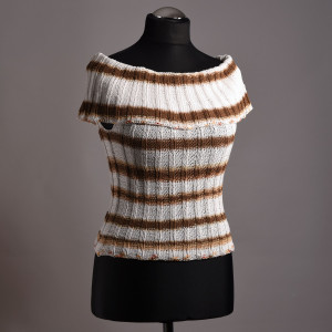 Gelato-damska bawełniana bluzka na lato. Zrobiona ręcznie. Zrobiona na drutach z bawełny egipskiej. Top w pasy.