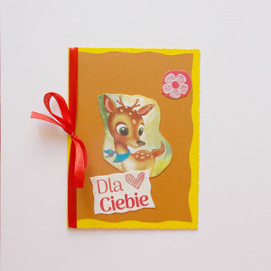 sarenka kartka bez życzeń, kartka dla dziewczynki, kartka dla dziecka, kartka z sarenką, bajkowe kartki dla dzieci, fajne kartki