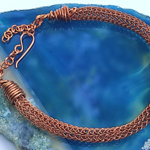 Męska miedziana bransoletka z drzewem różanym