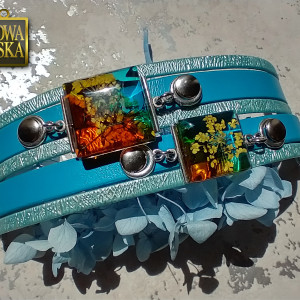 Chillout - bransoleta z żywicy i rzemieni