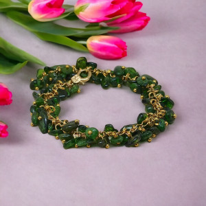 Oryginalna bransoletka z Diopsytu " Gaja"