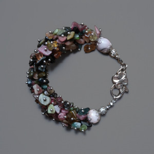 Niespotykana bransoletka z wielobarwnych Turmalinów