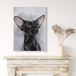 Plakat fine art Czarny Kot Orientalny