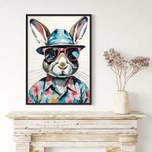 Plakat fine art Królik na Hawajach