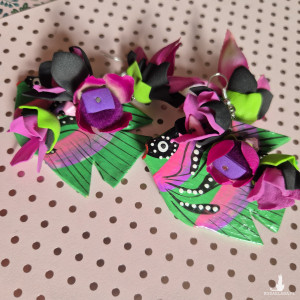 Kolczyki  drewniane ryby malowane