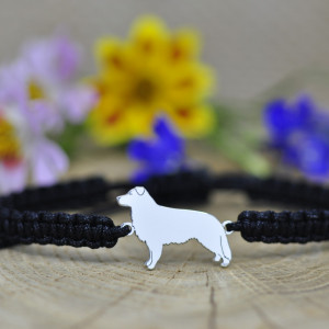 Border Collie - bransoletka z psem, srebro 925