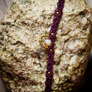 Choker z Cytrynem. Bogactwo i obfitość. Mikro makrama.