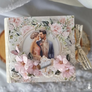 Ślubne pudełko z mini albumem,  prezent ślubny, prezent dla nowożeńców