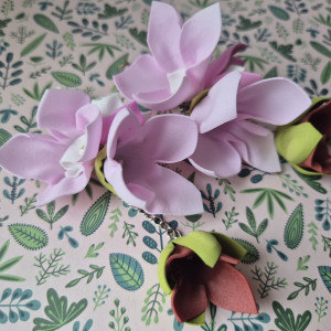 Kolczyki lekkie dlugie kwiaty