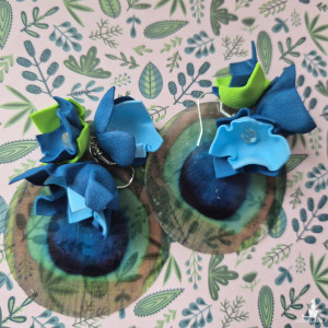 Kolczyki kwiaty masa perłowa