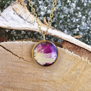 Tulipanowy bukiet złota zawieszka złoty wisiorek naszyjnik żywica z żywicy kwiaty z kwiatami retro naturalna dziewczęca kobieca tulipan tulipany tulipanami