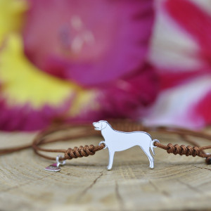 Ogar polski - bransoletka z psem, srebro 925