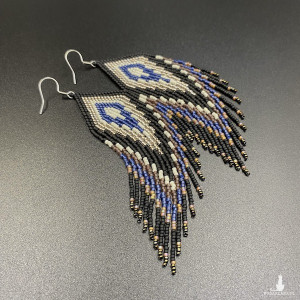 KOLCZYKI INDIAŃCE czarne z koralików MIYUKI #792