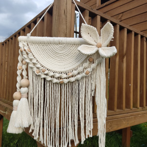 Makrama Boho z kwiatem