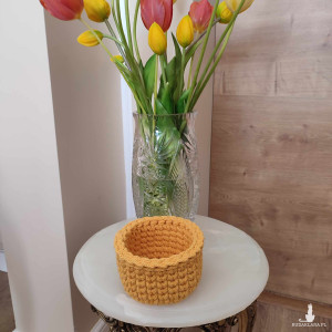 Koszyk szydełkowy ze sznurka 10cmx8cm