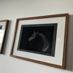 Grafitowy Rysunek Konia Arabskiej Rasy Ciepłokrwistej - Unikalne Rękodzieło