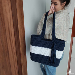 Torba szydełkowa ze sznurka 35cmx30cm