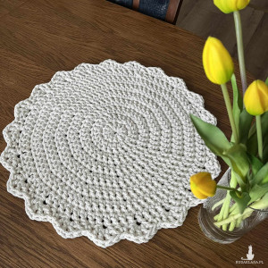 Podkładka ze sznurka na stolik kawowy 50cm