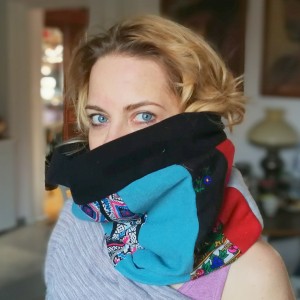 komin patchwork etno duży ciepły