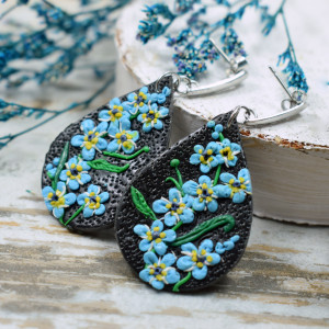 Kolczyki wiszące niezapominajki