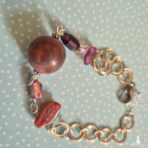 Bransoletka kolorowa boho z agatem