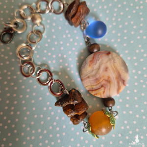 Bransoletka kolorowa boho z agatem