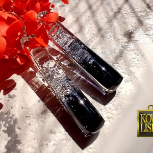 Zanurzenie - długie kolczyki z żywicy i srebra