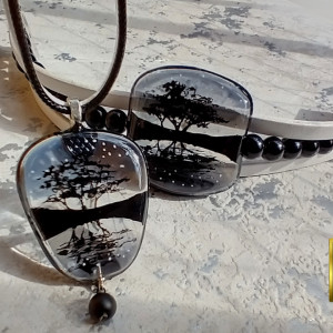 Czarne słońce - komplet biżuterii