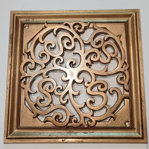 Kratka wentylacyjna lub do kominka z mosiadzu autorski wzor wlasny projekt -Jasna