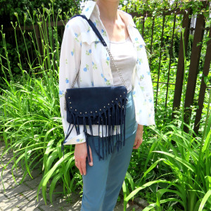 Kopertówka zamszowa z frędzlami