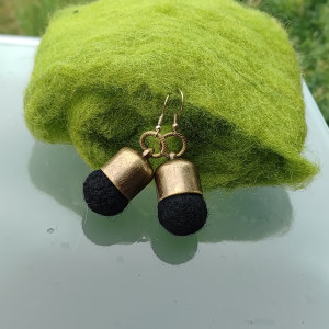 Kolczyki Bryłki Czarne z Filcu  Indeks: kol24.2