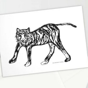 kartki bez życzeń, tygrys kartki, zwierzęta kartki, biało czarne kartki okolicznościowe, kartki z tygrysem, minimalizm kartki, czarno białe kartki, kartki na różne okazje