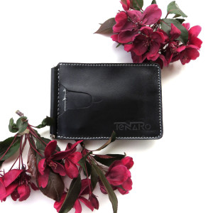 Banknotówka, portfel skórzany czarno-szary