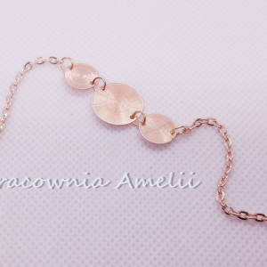 trzy blaszki bransoletka minimalistyczna