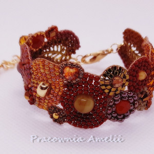 koralikowa łąka złote brązy