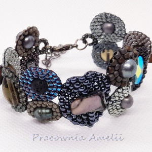 koralikowa rabatka szarości/grafity