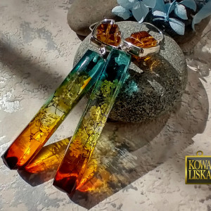 Sunrise 1 - kolczyki z żywicy i szkła