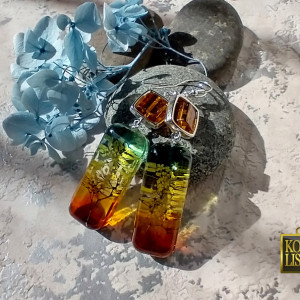 Sunrise 2 - kolczyki z żywicy i szkła