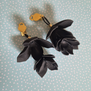 Klipsy czarne tulipany