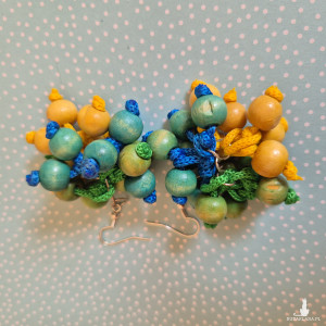 Kolczyki kolorowe drewniane