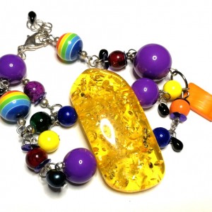 duża bransoletka etno boho kolorowa