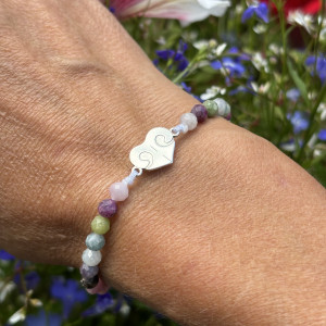 Serce - nosek - bransoletka z psem, srebro 925