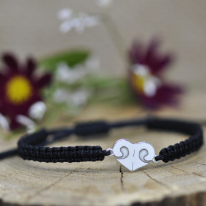 Serce - nosek - bransoletka z psem, srebro 925