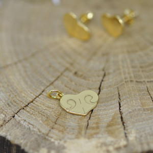 Serce - nosek - pies - wisiorek, srebro 925 pozłacane