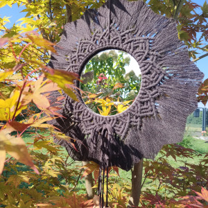 Makramowe lusterko w stylu Boho