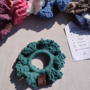 Gumki gumka do włosów scrunchie frotki (frotka) ZIELONA