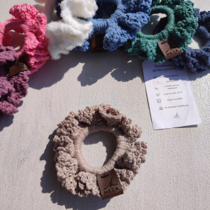 Gumki gumka do włosów scrunchie frotki (frotka) BEŻOWA