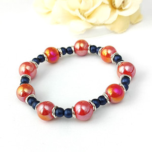 Bransoletka Czerwona ceramika