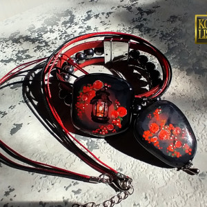 Światło - ręcznie malowany komplet z żywicy